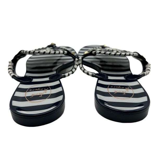 Jack Rogers Striped Georgica Jelly Sandals Midnight/White Size 8 - Picture 4 of 8